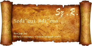 Szügyi Rózsa névjegykártya